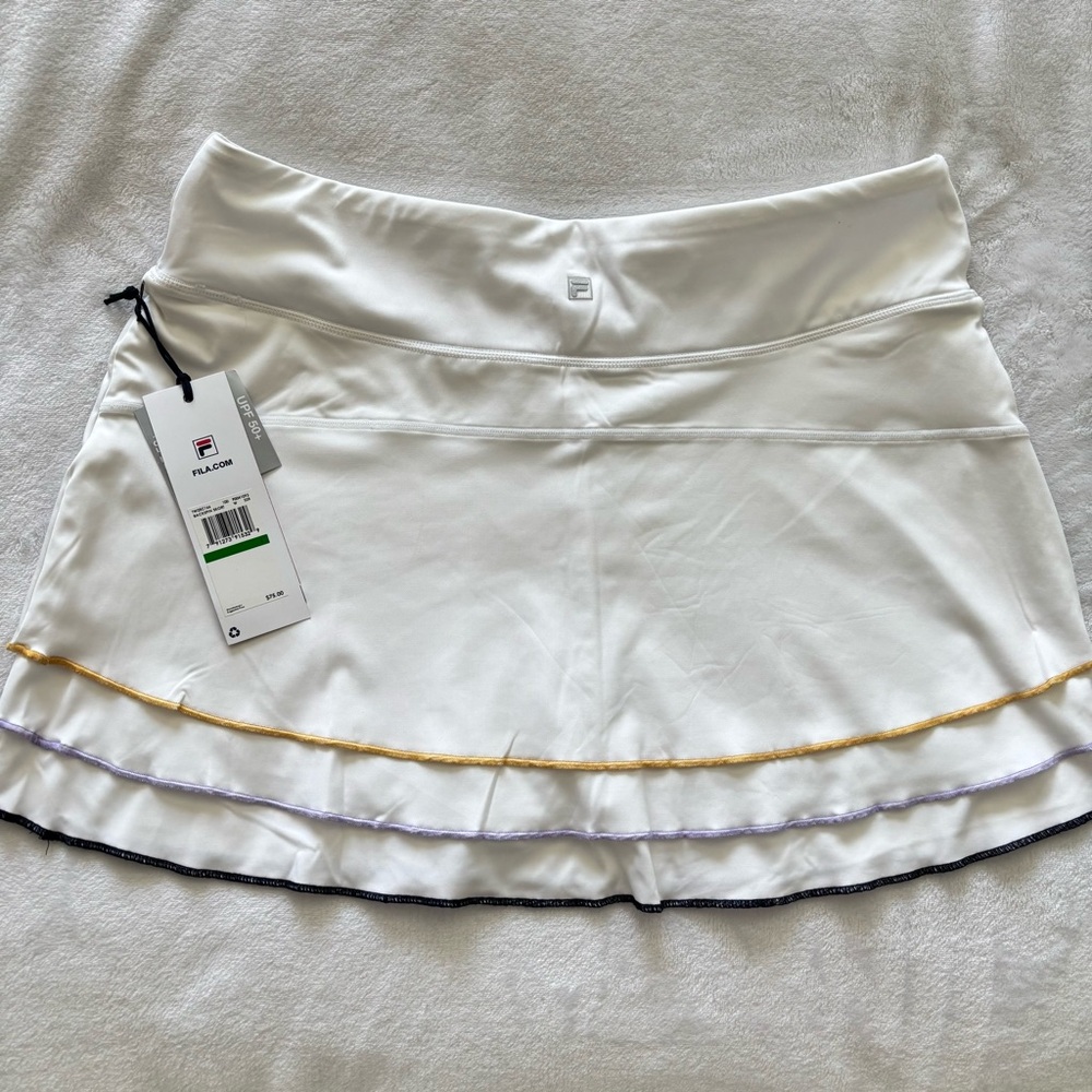 Fila White Tennis Skort with Gold and Lavender Trim - Picture 11 of 16